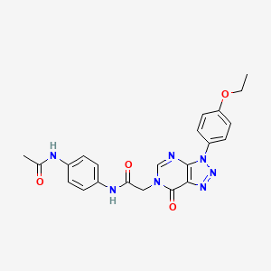 molecular formula C22H21N7O4 B2947948 N-(4-acetamidophenyl)-2-(3-(4-ethoxyphenyl)-7-oxo-3H-[1,2,3]triazolo[4,5-d]pyrimidin-6(7H)-yl)acetamide CAS No. 896678-00-5