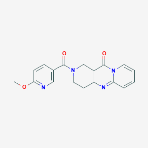 molecular formula C18H16N4O3 B2947955 2-(6-methoxynicotinoyl)-3,4-dihydro-1H-dipyrido[1,2-a:4',3'-d]pyrimidin-11(2H)-one CAS No. 2034531-20-7