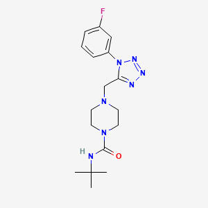 N-(tert-butyl)-4-((1-(3-fluorophenyl)-1H-tetrazol-5-yl)methyl)piperazine-1-carboxamide