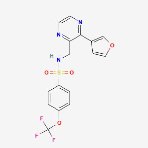 molecular formula C16H12F3N3O4S B2947967 N-((3-(furan-3-yl)pyrazin-2-yl)methyl)-4-(trifluoromethoxy)benzenesulfonamide CAS No. 2034494-87-4