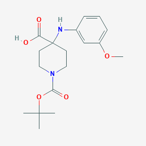 molecular formula C18H26N2O5 B2947968 1-(Tert-butoxycarbonyl)-4-((3-methoxyphenyl)amino)piperidine-4-carboxylic acid CAS No. 1159835-35-4