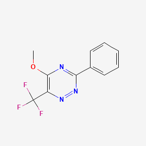 molecular formula C11H8F3N3O B2947973 5-Methoxy-3-phenyl-6-(trifluoromethyl)-1,2,4-triazine CAS No. 119811-54-0