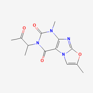 molecular formula C13H14N4O4 B2947974 1,7-dimethyl-3-(3-oxobutan-2-yl)oxazolo[2,3-f]purine-2,4(1H,3H)-dione CAS No. 941999-41-3