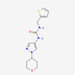 1-(1-(tetrahydro-2H-pyran-4-yl)-1H-pyrazol-4-yl)-3-(thiophen-2-ylmethyl)urea