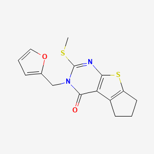 11-[(Furan-2-yl)methyl]-10-(methylsulfanyl)-7-thia-9,11-diazatricyclo[6.4.0.0^{2,6}]dodeca-1(8),2(6),9-trien-12-one