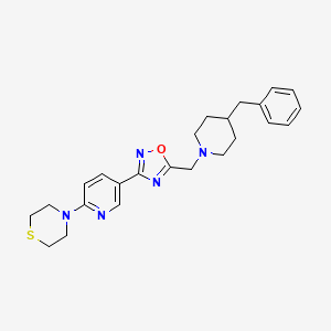 5-((4-Benzylpiperidin-1-yl)methyl)-3-(6-thiomorpholinopyridin-3-yl)-1,2,4-oxadiazole