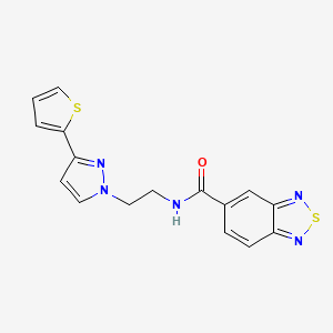 N-(2-(3-(thiophen-2-yl)-1H-pyrazol-1-yl)ethyl)benzo[c][1,2,5]thiadiazole-5-carboxamide