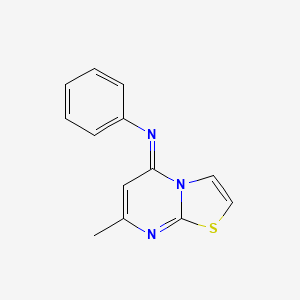 molecular formula C13H11N3S B2948001 (Z)-N-(7-methyl-5H-thiazolo[3,2-a]pyrimidin-5-ylidene)aniline CAS No. 900135-54-8