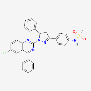 N-(4-(1-(6-chloro-4-phenylquinazolin-2-yl)-5-phenyl-4,5-dihydro-1H-pyrazol-3-yl)phenyl)methanesulfonamide