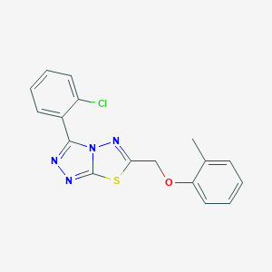 molecular formula C17H13ClN4OS B294801 3-(2-Chlorophenyl)-6-[(2-methylphenoxy)methyl][1,2,4]triazolo[3,4-b][1,3,4]thiadiazole 