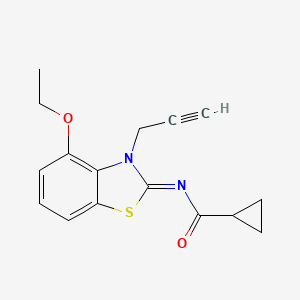 molecular formula C16H16N2O2S B2948014 N-(4-乙氧基-3-丙-2-炔基-1,3-苯并噻唑-2-亚甲基)环丙烷甲酰胺 CAS No. 868674-31-1