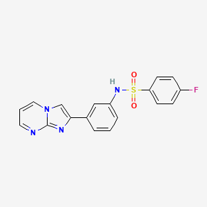 4-fluoro-N-(3-(imidazo[1,2-a]pyrimidin-2-yl)phenyl)benzenesulfonamide