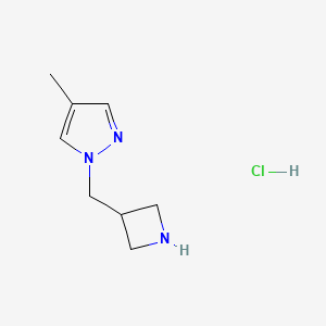 molecular formula C8H14ClN3 B2948016 1-[(azetidin-3-yl)methyl]-4-methyl-1H-pyrazole hydrochloride CAS No. 2379945-50-1