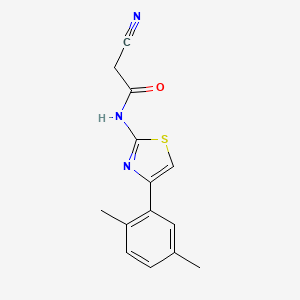 molecular formula C14H13N3OS B2948021 2-cyano-N-[4-(2,5-dimethylphenyl)-1,3-thiazol-2-yl]acetamide CAS No. 851169-25-0