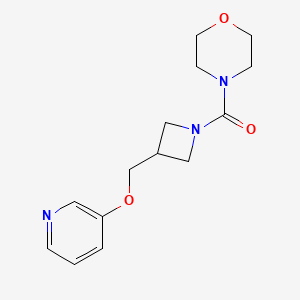 molecular formula C14H19N3O3 B2948023 4-{3-[(Pyridin-3-yloxy)methyl]azetidine-1-carbonyl}morpholine CAS No. 2380069-71-4