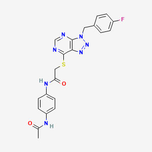 molecular formula C21H18FN7O2S B2948027 N-(4-acetamidophenyl)-2-((3-(4-fluorobenzyl)-3H-[1,2,3]triazolo[4,5-d]pyrimidin-7-yl)thio)acetamide CAS No. 863457-95-8