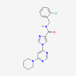 molecular formula C20H21ClN6O B2948036 N~4~-(2-chlorobenzyl)-1-(6-piperidino-4-pyrimidinyl)-1H-imidazole-4-carboxamide CAS No. 1251610-92-0