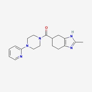 molecular formula C18H23N5O B2948041 (2-methyl-4,5,6,7-tetrahydro-1H-benzo[d]imidazol-5-yl)(4-(pyridin-2-yl)piperazin-1-yl)methanone CAS No. 2034253-75-1