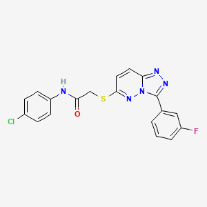 molecular formula C19H13ClFN5OS B2948042 N-(4-chlorophenyl)-2-((3-(3-fluorophenyl)-[1,2,4]triazolo[4,3-b]pyridazin-6-yl)thio)acetamide CAS No. 852374-66-4