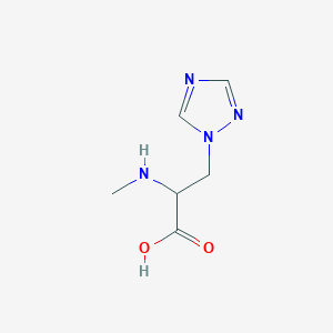 molecular formula C6H10N4O2 B2948046 2-(Methylamino)-3-(1,2,4-triazol-1-yl)propanoic acid CAS No. 1251120-60-1