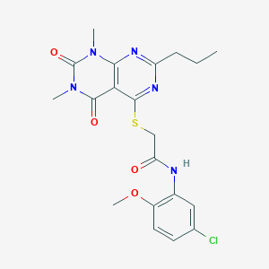 N-(5-chloro-2-methoxyphenyl)-2-(1,3-dimethyl-2,4-dioxo-7-propylpyrimido[4,5-d]pyrimidin-5-yl)sulfanylacetamide