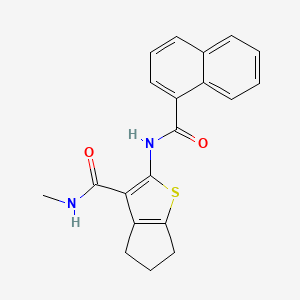 molecular formula C20H18N2O2S B2948050 N-甲基-2-(萘-1-羰基氨基)-5,6-二氢-4H-环戊[b]噻吩-3-甲酰胺 CAS No. 893099-06-4