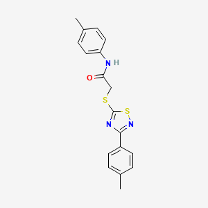 molecular formula C18H17N3OS2 B2948051 N-(p-tolyl)-2-((3-(p-tolyl)-1,2,4-thiadiazol-5-yl)thio)acetamide CAS No. 864917-06-6