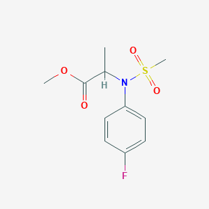 molecular formula C11H14FNO4S B2948060 N-(4-氟苯基)-N-(甲磺酰基)丙氨酸甲酯 CAS No. 1008235-58-2