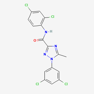 molecular formula C16H10Cl4N4O B2948066 N-(2,4-dichlorophenyl)-1-(3,5-dichlorophenyl)-5-methyl-1H-1,2,4-triazole-3-carboxamide CAS No. 338408-25-6