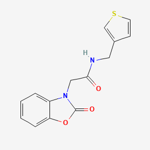 molecular formula C14H12N2O3S B2948067 2-(2-氧代苯并[d]恶唑-3(2H)-基)-N-(噻吩-3-基甲基)乙酰胺 CAS No. 1207017-94-4