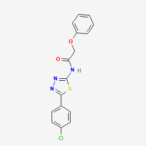 molecular formula C16H12ClN3O2S B2948088 N-[5-(4-chlorophenyl)-1,3,4-thiadiazol-2-yl]-2-phenoxyacetamide CAS No. 392244-28-9