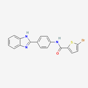 molecular formula C18H12BrN3OS B2948089 N-(4-(1H-benzo[d]imidazol-2-yl)phenyl)-5-bromothiophene-2-carboxamide CAS No. 394229-47-1
