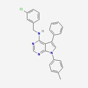 N-[(3-chlorophenyl)methyl]-7-(4-methylphenyl)-5-phenyl-7H-pyrrolo[2,3-d]pyrimidin-4-amine