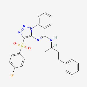 molecular formula C25H22BrN5O2S B2948092 3-[(4-bromophenyl)sulfonyl]-N-(4-phenylbutan-2-yl)[1,2,3]triazolo[1,5-a]quinazolin-5-amine CAS No. 899348-64-2