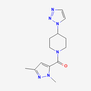 (4-(1H-1,2,3-triazol-1-yl)piperidin-1-yl)(1,3-dimethyl-1H-pyrazol-5-yl)methanone