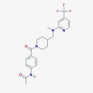 N-[4-[4-[[Methyl-[4-(trifluoromethyl)pyridin-2-yl]amino]methyl]piperidine-1-carbonyl]phenyl]acetamide