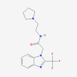 molecular formula C16H19F3N4O B294810 N-[2-(1-pyrrolidinyl)ethyl]-2-[2-(trifluoromethyl)-1H-benzimidazol-1-yl]acetamide 