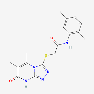 molecular formula C17H19N5O2S B2948102 2-((5,6-dimethyl-7-oxo-7,8-dihydro-[1,2,4]triazolo[4,3-a]pyrimidin-3-yl)thio)-N-(2,5-dimethylphenyl)acetamide CAS No. 891129-47-8