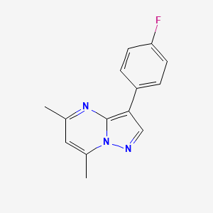 molecular formula C14H12FN3 B2948114 3-(4-氟苯基)-5,7-二甲基吡唑并[1,5-a]嘧啶 CAS No. 865658-05-5