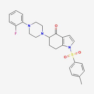 molecular formula C25H26FN3O3S B2948125 5-[4-(2-fluorophenyl)piperazin-1-yl]-1-(4-methylphenyl)sulfonyl-6,7-dihydro-5H-indol-4-one CAS No. 439094-52-7