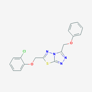 molecular formula C17H13ClN4O2S B294813 6-[(2-Chlorophenoxy)methyl]-3-(phenoxymethyl)[1,2,4]triazolo[3,4-b][1,3,4]thiadiazole 