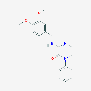 molecular formula C19H19N3O3 B2948138 3-[(3,4-dimethoxybenzyl)amino]-1-phenylpyrazin-2(1H)-one CAS No. 1029744-56-6