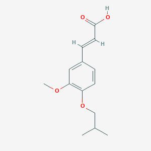 molecular formula C14H18O4 B2948142 (2E)-3-(4-isobutoxy-3-methoxyphenyl)acrylic acid CAS No. 1454804-54-6; 744243-58-1