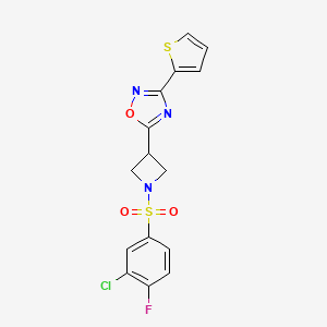 5-(1-((3-Chloro-4-fluorophenyl)sulfonyl)azetidin-3-yl)-3-(thiophen-2-yl)-1,2,4-oxadiazole