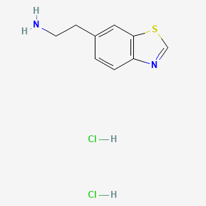 molecular formula C9H12Cl2N2S B2948145 2-(1,3-Benzothiazol-6-yl)ethanamine;dihydrochloride CAS No. 2416234-40-5