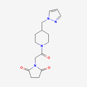1-(2-(4-((1H-pyrazol-1-yl)methyl)piperidin-1-yl)-2-oxoethyl)pyrrolidine-2,5-dione