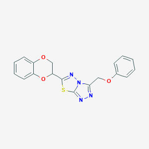 molecular formula C18H14N4O3S B294815 6-(2,3-二氢-1,4-苯并二氧杂环-3-基)-3-(苯氧基甲基)-[1,2,4]三唑并[3,4-b][1,3,4]噻二唑 