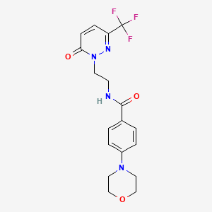 4-Morpholin-4-yl-N-[2-[6-oxo-3-(trifluoromethyl)pyridazin-1-yl]ethyl]benzamide