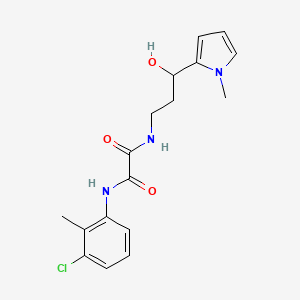 molecular formula C17H20ClN3O3 B2948168 N1-(3-chloro-2-methylphenyl)-N2-(3-hydroxy-3-(1-methyl-1H-pyrrol-2-yl)propyl)oxalamide CAS No. 1798674-74-4
