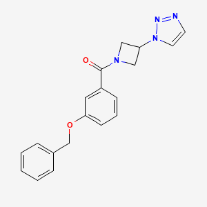 molecular formula C19H18N4O2 B2948171 (3-(1H-1,2,3-triazol-1-yl)azetidin-1-yl)(3-(benzyloxy)phenyl)methanone CAS No. 2034522-72-8